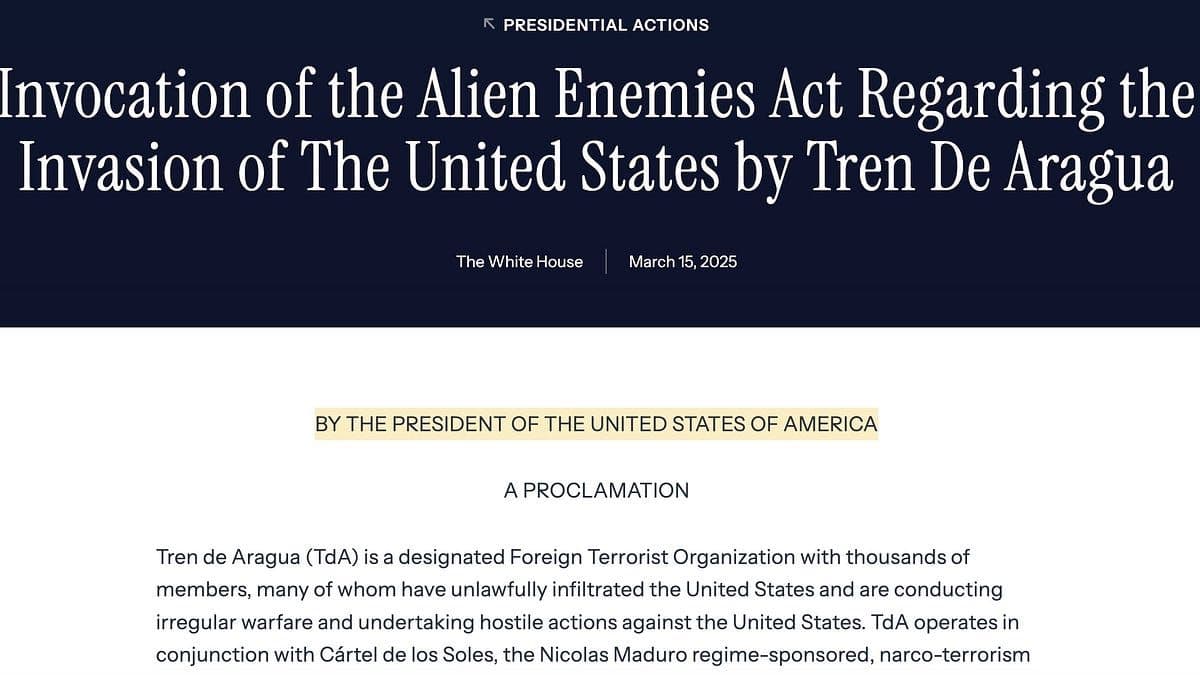 Donald Trump Claims He Didn't Sign Alien Enemies Act Proclamation