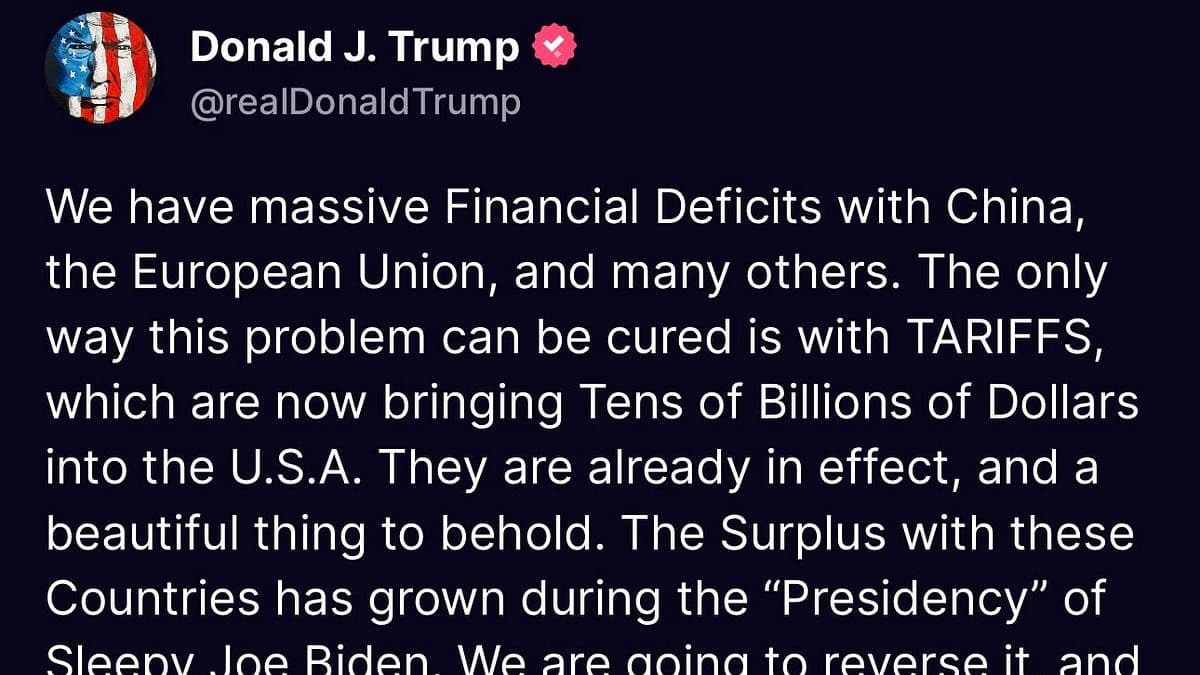 Donald Trump says Tariffs are a "Beautiful Thing to Behold" as Markets Crash Even More